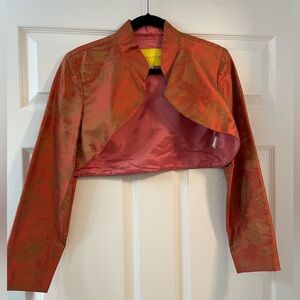 Flores & Flores Orange and Gold Silk Bolero